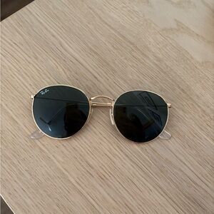 Ray-Ban Gold Frame Round Sunglasses